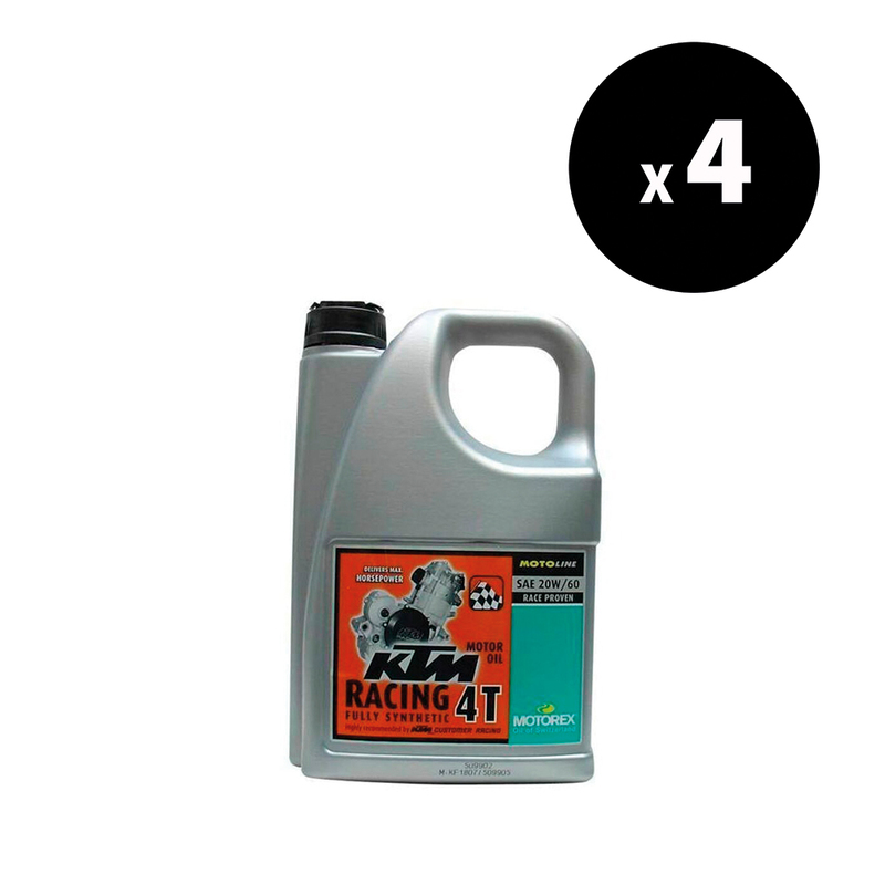 Huile moteur MOTOREX KTM Racing 4T – 20W60- 4L (x4)