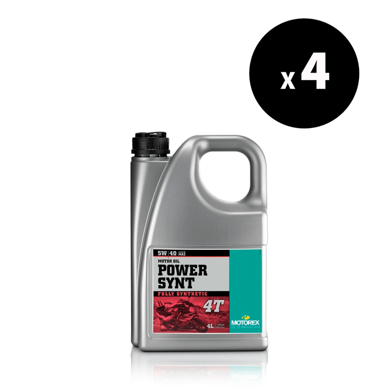 Huile moteur MOTOREX Power Synt 4T – 5W40 JASO MA2 – 4L (x4)