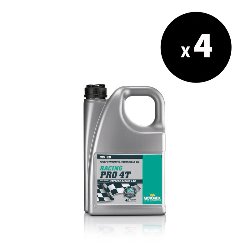 Huile moteur MOTOREX Racing Pro 4T – 0W40 4L (x4)