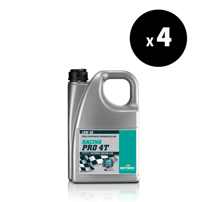 Huile moteur MOTOREX Racing Pro 4T – 15W50 – 4L (x4)