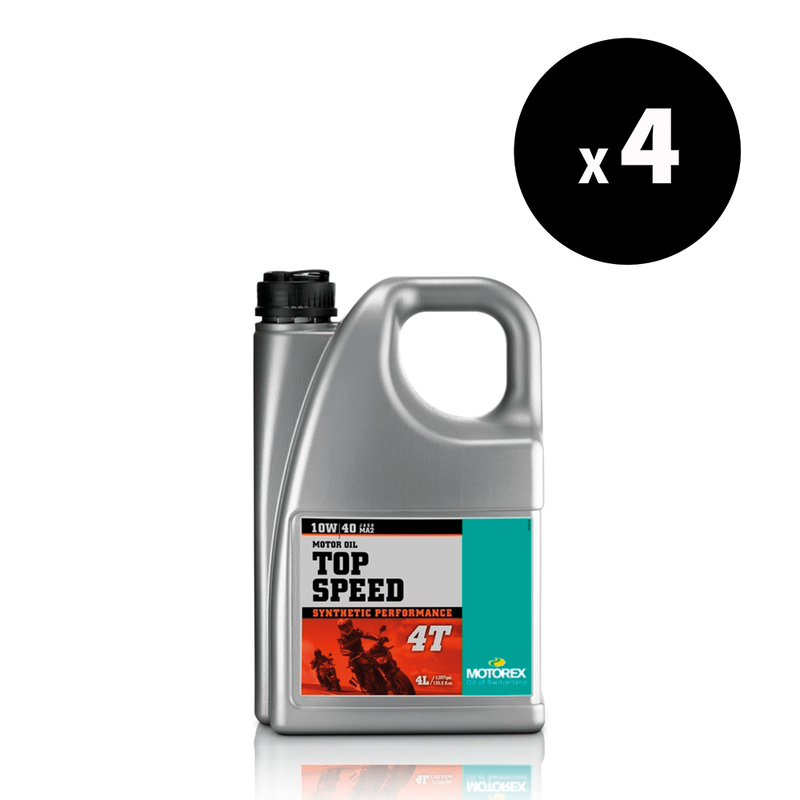 Huile moteur MOTOREX Top Speed 4T – 10W40 JASO MA2 – 4L (x4)