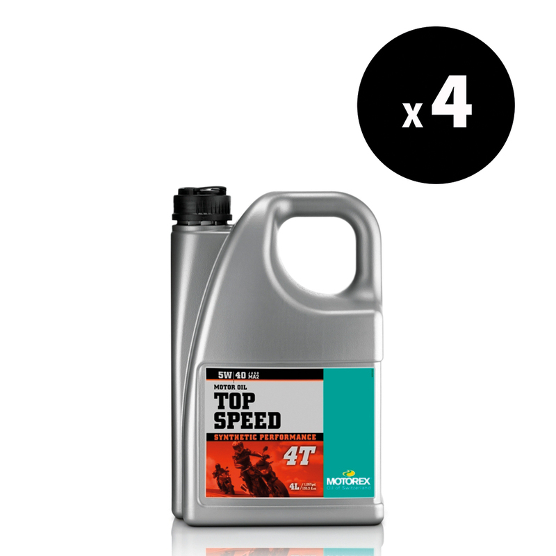 Huile moteur MOTOREX Top Speed 4T – 5W40 JASO MA2 – 4L (x4)
