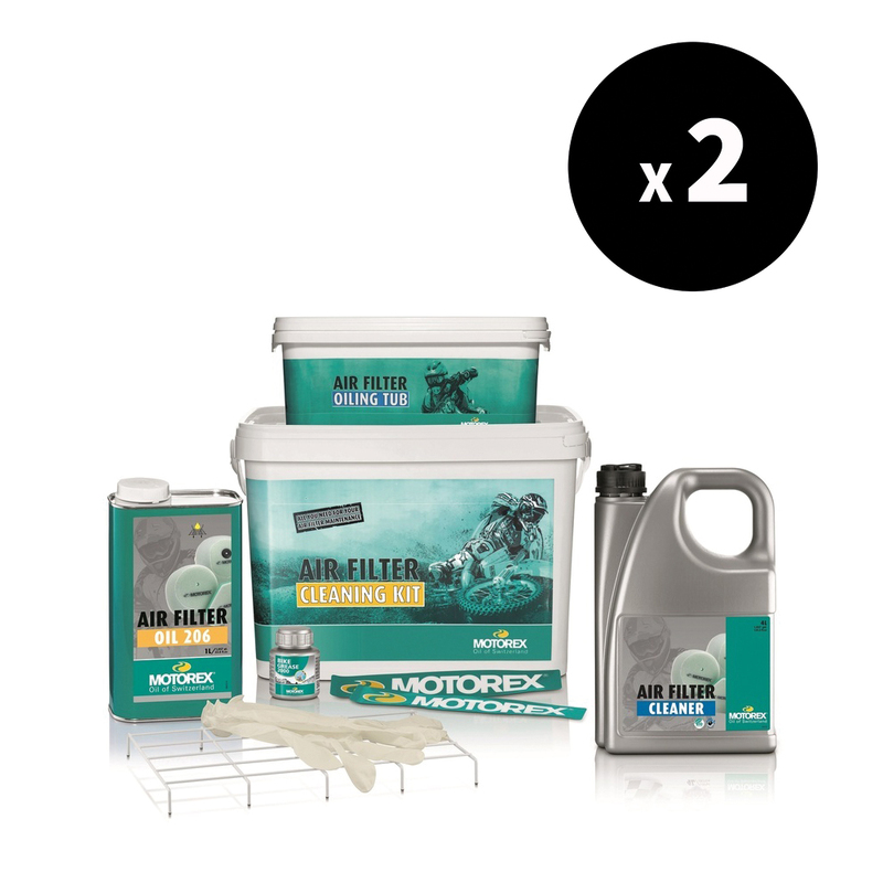 Kit d&rsquo;entretien complet MOTOREX pour filtres à air (x2)