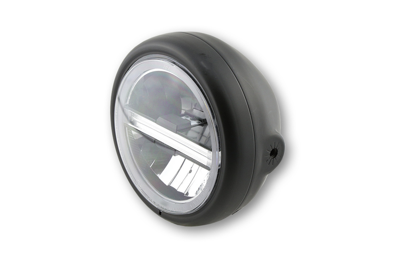 Feu avant LED HIGHSIDER pro Pecos Type 6 – 5 3/4 pouces – fixation latérale – avec TFL – noir