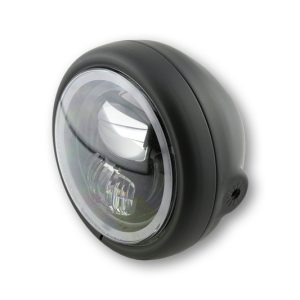 Feu avant LED HIGHSIDER pro Pecos Type 7 – 5 3/4 pouces – fixation latérale – avec feu de stationnement Ring – noir