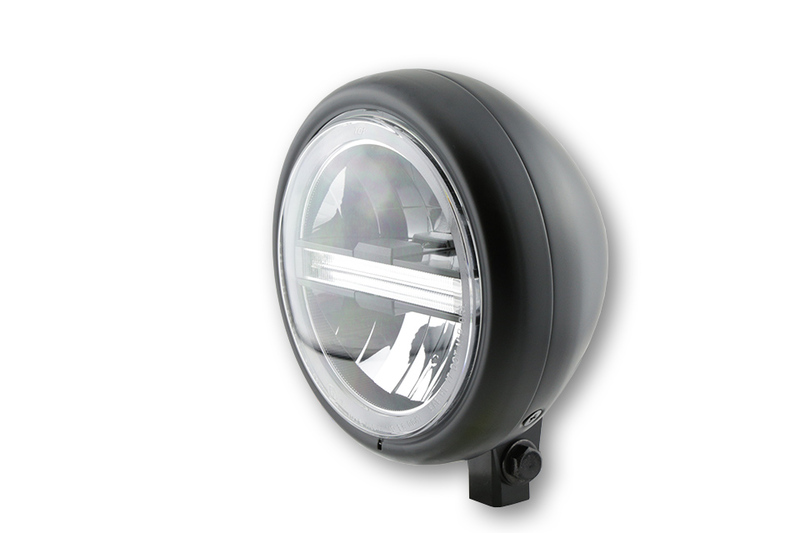 Feu avant LED HIGHSIDER pro Pecos Type 6 – 5 3/4 pouces – fixation inférieure – avec TFL – noir
