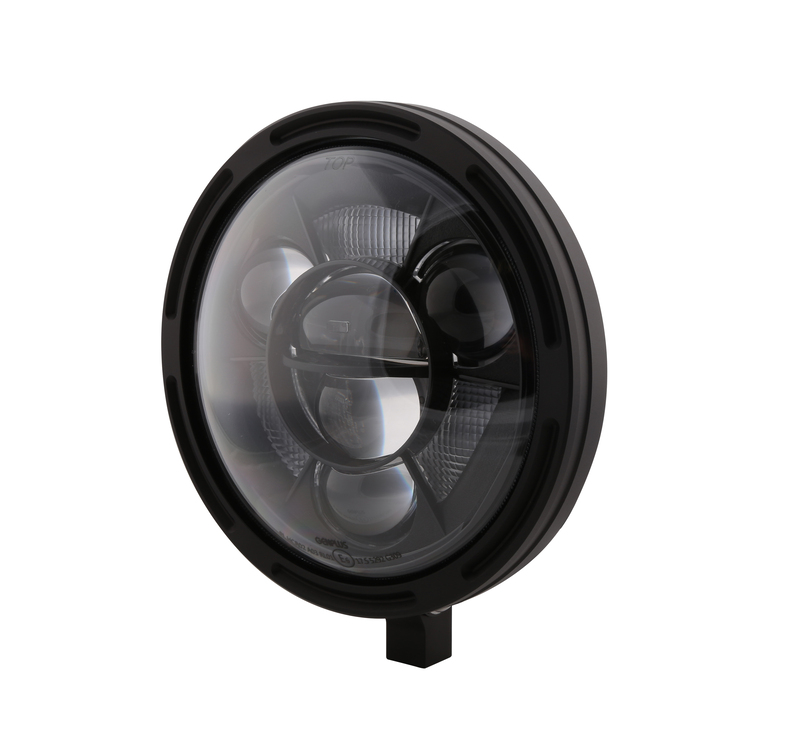 Feu avant LED HIGHSIDER pro Frame-R1 Type 11 – 7 pouces – fixation inférieure – noir