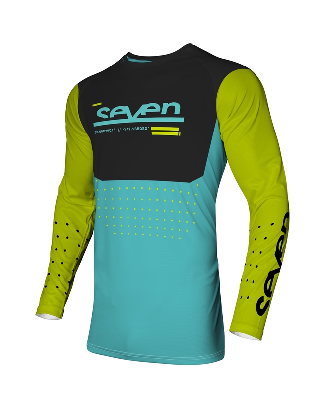 Maillot SEVEN Vox Aperture junior – jaune fluo/bleu