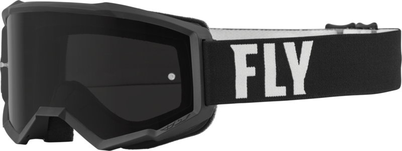 Masque FLY RACING Focus Sand blanc/noir – écran fumé