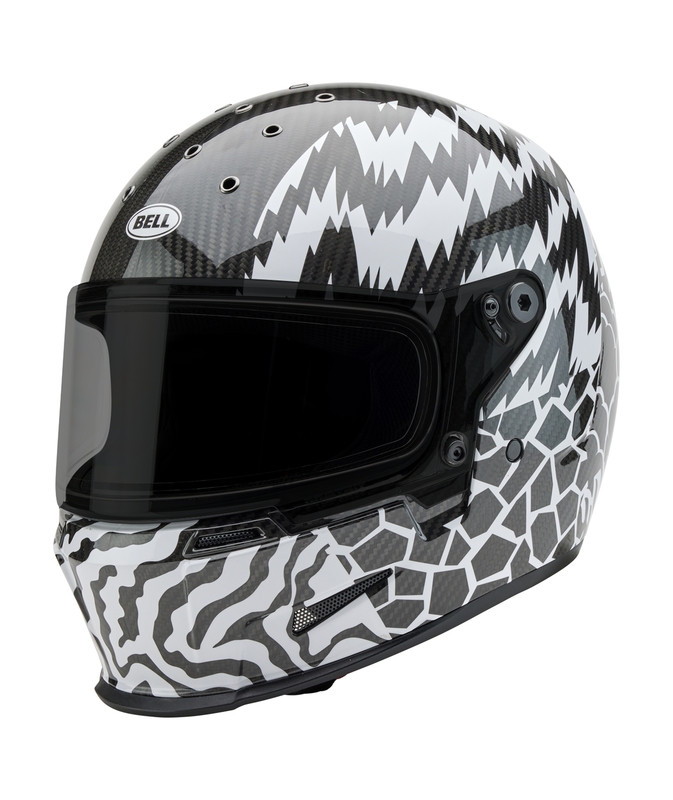 Casque BELL Eliminator Carbon – Deathspray Gloss Black/White/Black