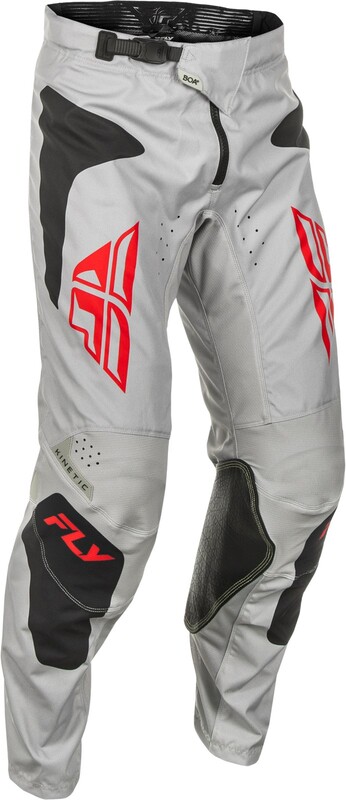 Pantalon FLY RACING Kinetic SYM – gris clair/rouge/noir