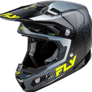 Casque FLY RACING Formula S Carbon Protocol – noir carbone/gris/Hi-Vis