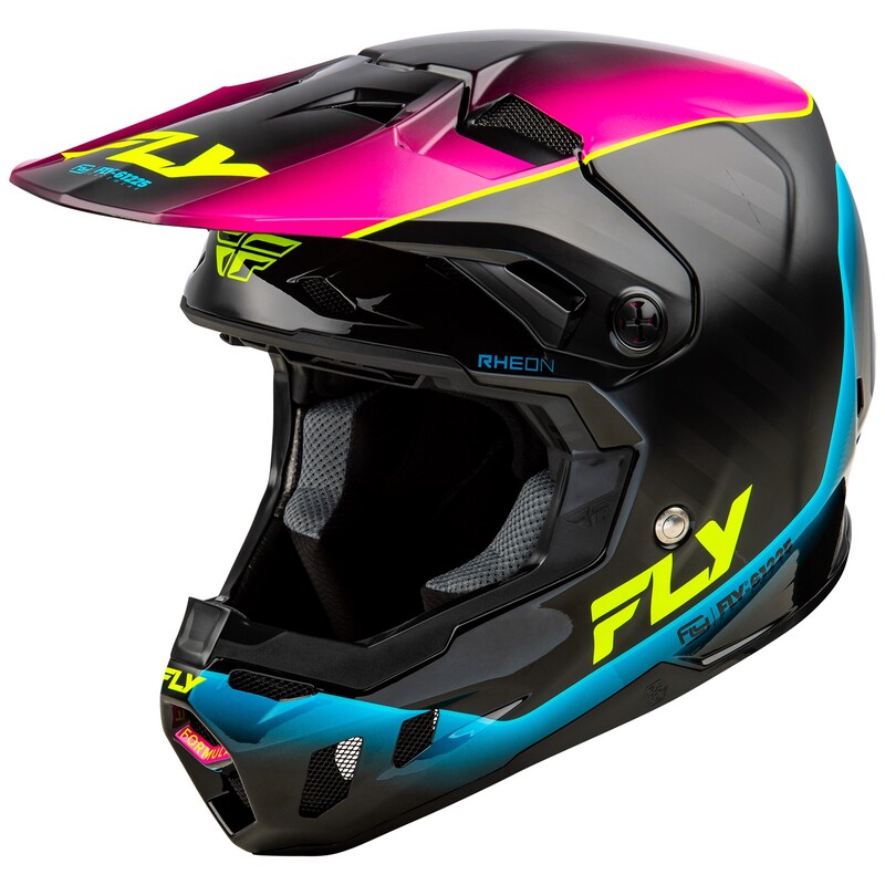 Casque FLY RACING Formula CC L.E. Underglow – gris/rose/bleu