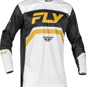 Maillot vélo enfant FLY RACING Rayce – blanc/noir/or