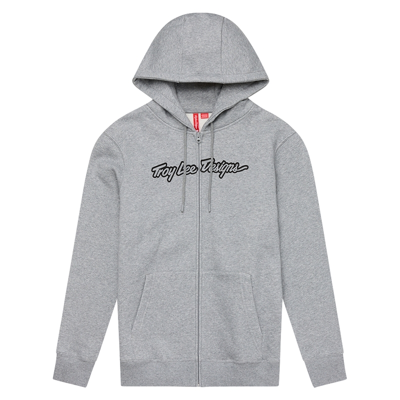 Hoodie TROY LEE DESIGNS Zip Up Signature – Gray Heather