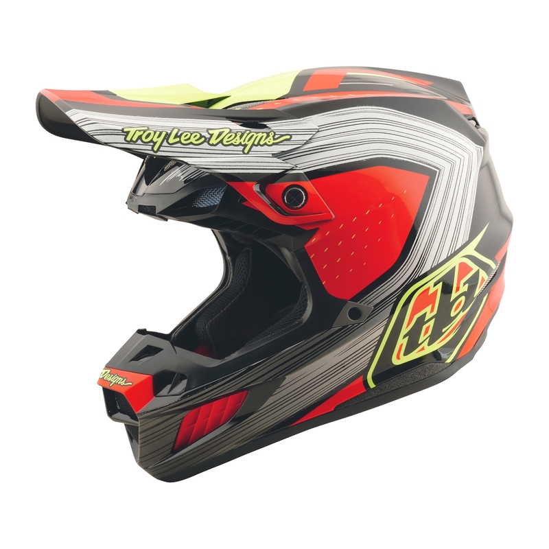 Casque TROY LEE DESIGNS SE5 Composite Stripes – noir/Infra Red