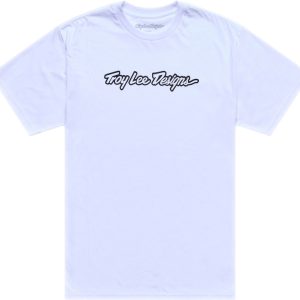 T-Shirt TROY LEE DESIGNS Signature – blanc/noir