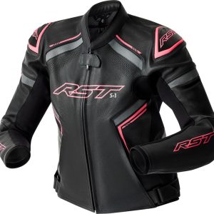 Veste femme RST S1 D3O cuir – noir/rose