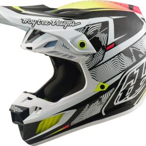 Casque TROY LEE DESIGNS SE5 Carbon Mips – Lined Up blanc