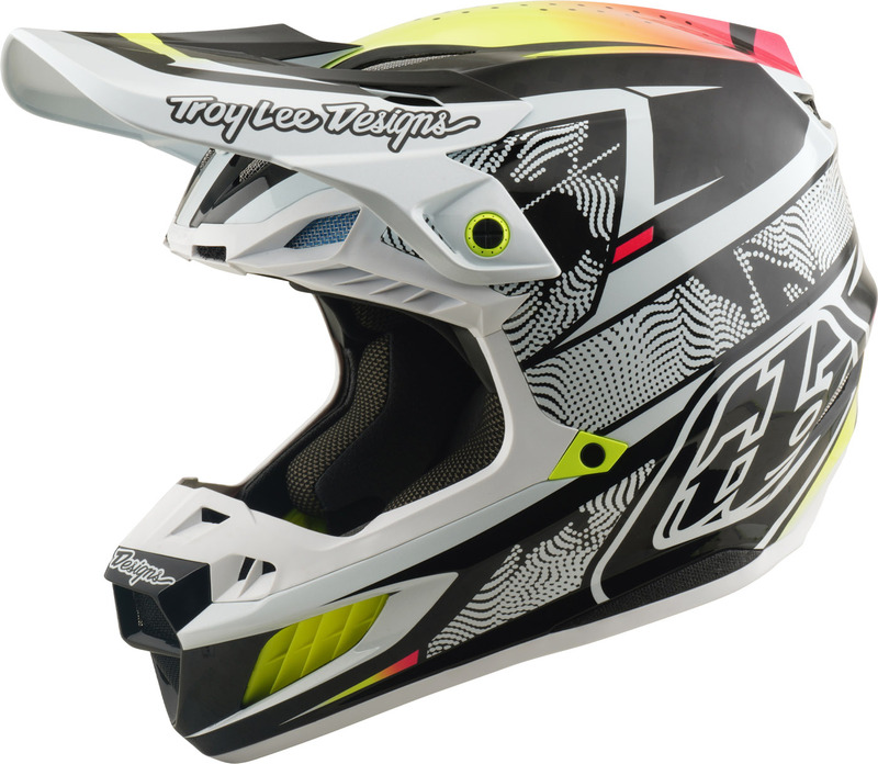 Casque TROY LEE DESIGNS SE5 Carbon Mips – Lined Up blanc
