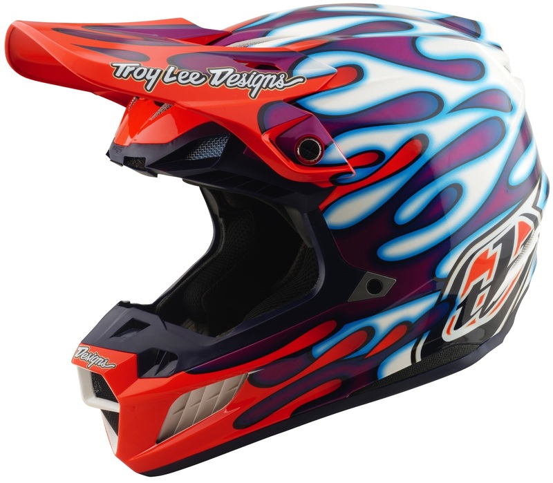 Casque TROY LEE DESIGNS SE5 Composite Mips – Overspray violet/blanc